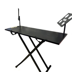 Mesa desplegable para DJ portátil con soporte para laptop y accesorios