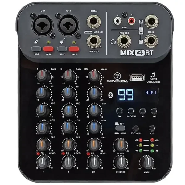 SONICUSA MIX4BT CONSOLA PLANA DE 4 CANALES