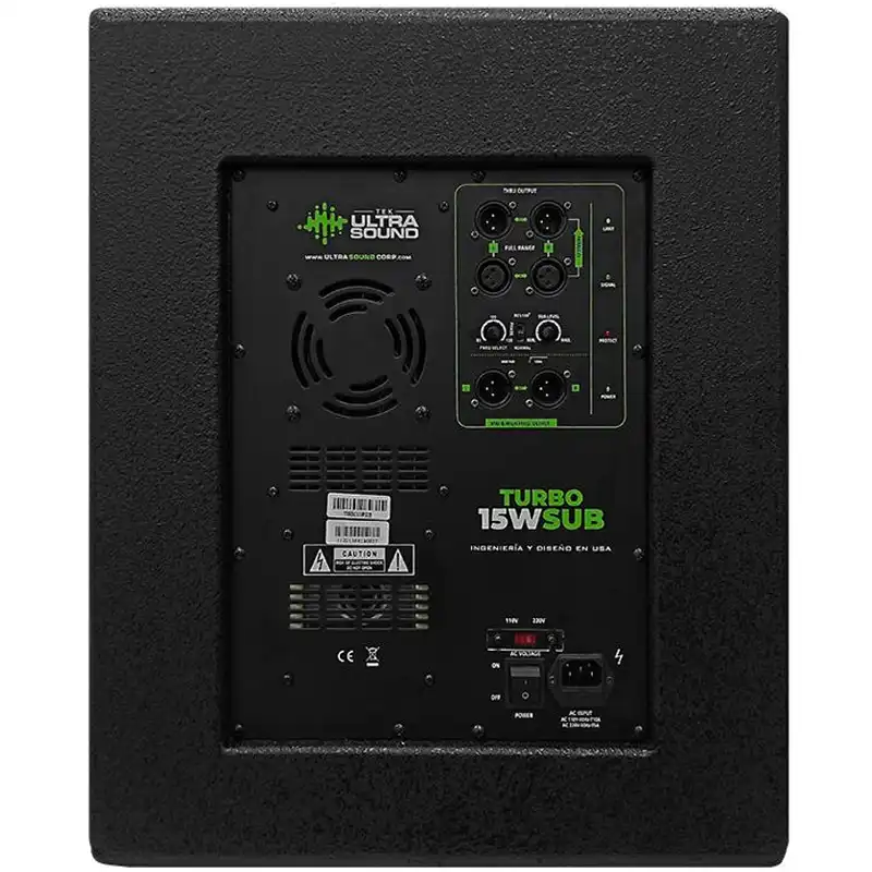 ULTRA SOUND TURBO15WSUB SUB BAJO AMPLIFICADO DE 15" - Imagen 2