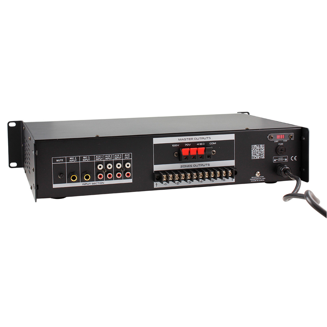 Amplificador Ambiental BK 80W BK-AMP80 Profesional 6 Zonas con Bluetooth - Imagen 3