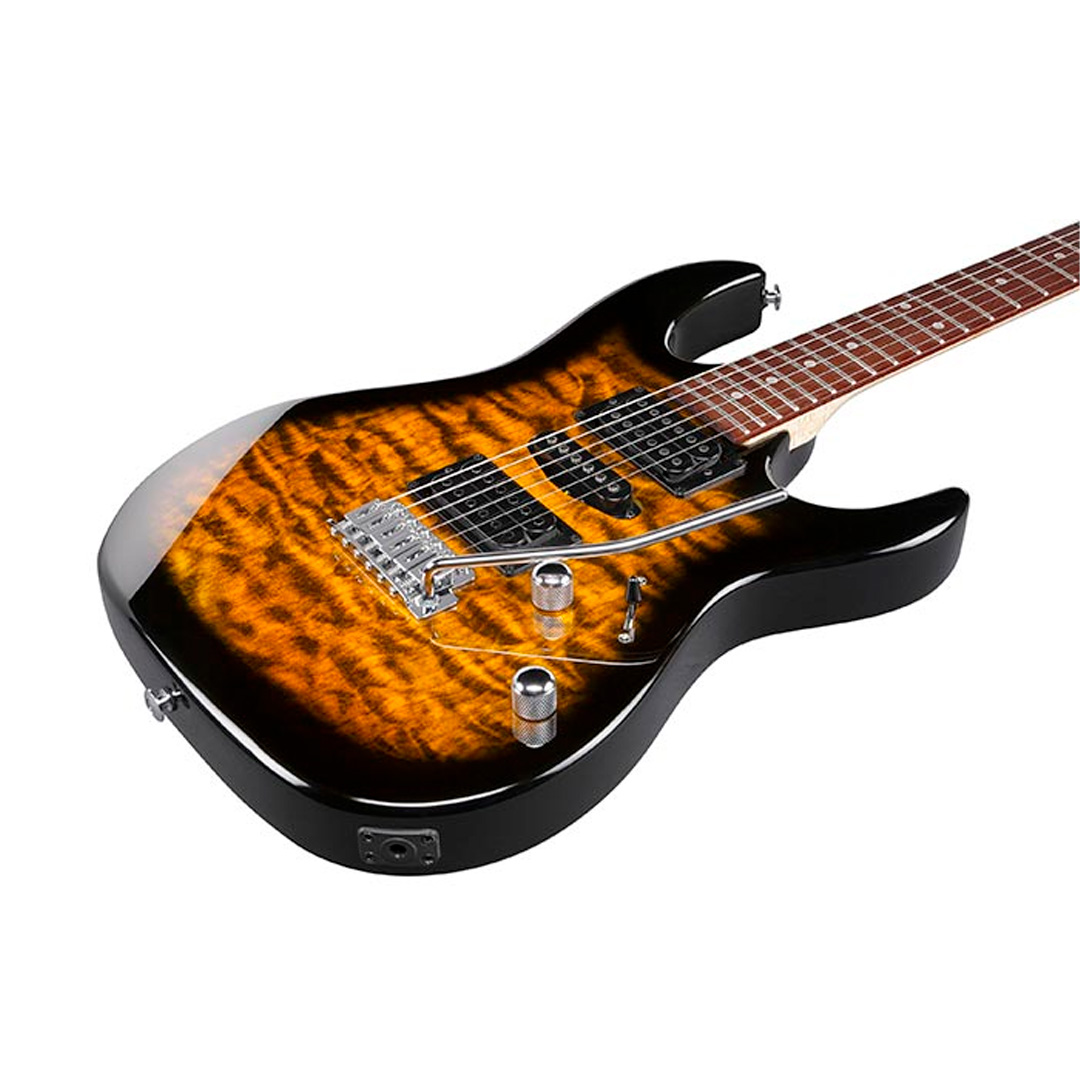 Guitarra Eléctrica Ibanez GRX70QA SB Serie GIO Color Ámbar Sombreado - Imagen 3